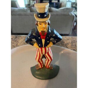 Americana Cast Iron Uncle Sam Patriotic Door Stop Home Decor USA Vintage